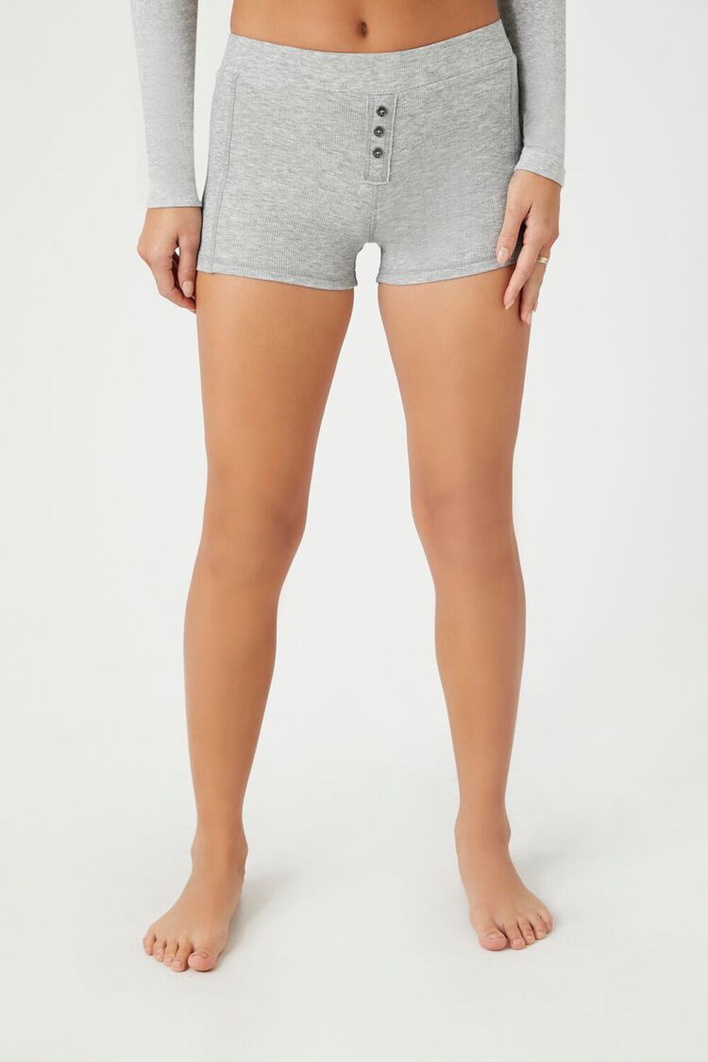 Button-Front Pajama Shorts